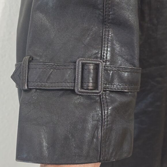 Vintage CR Mates by Domino Leather Trench Coat size 13/14 - Picture 6 of 15